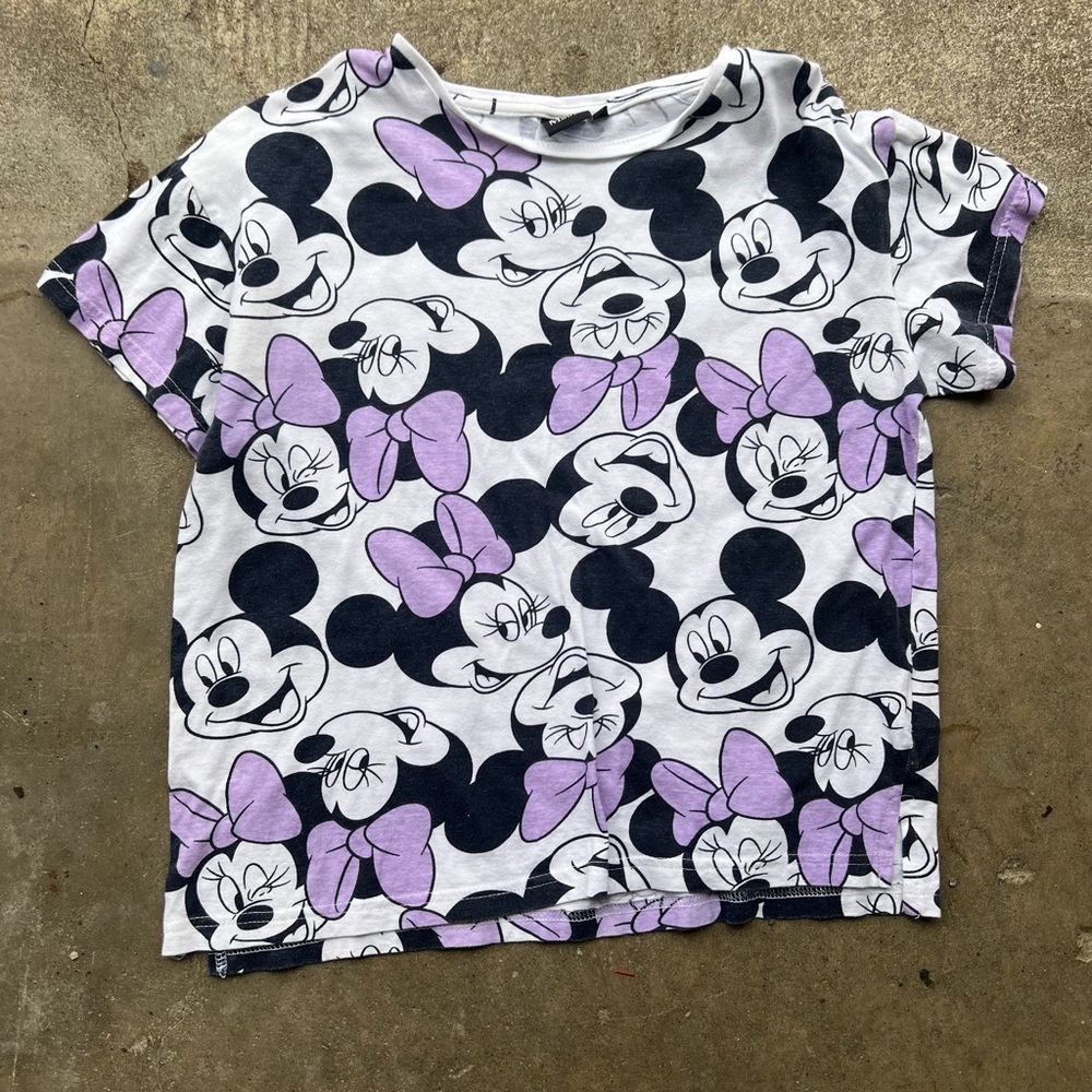 Disney Mickey and Minnie Mouse Tee - Black and Purple